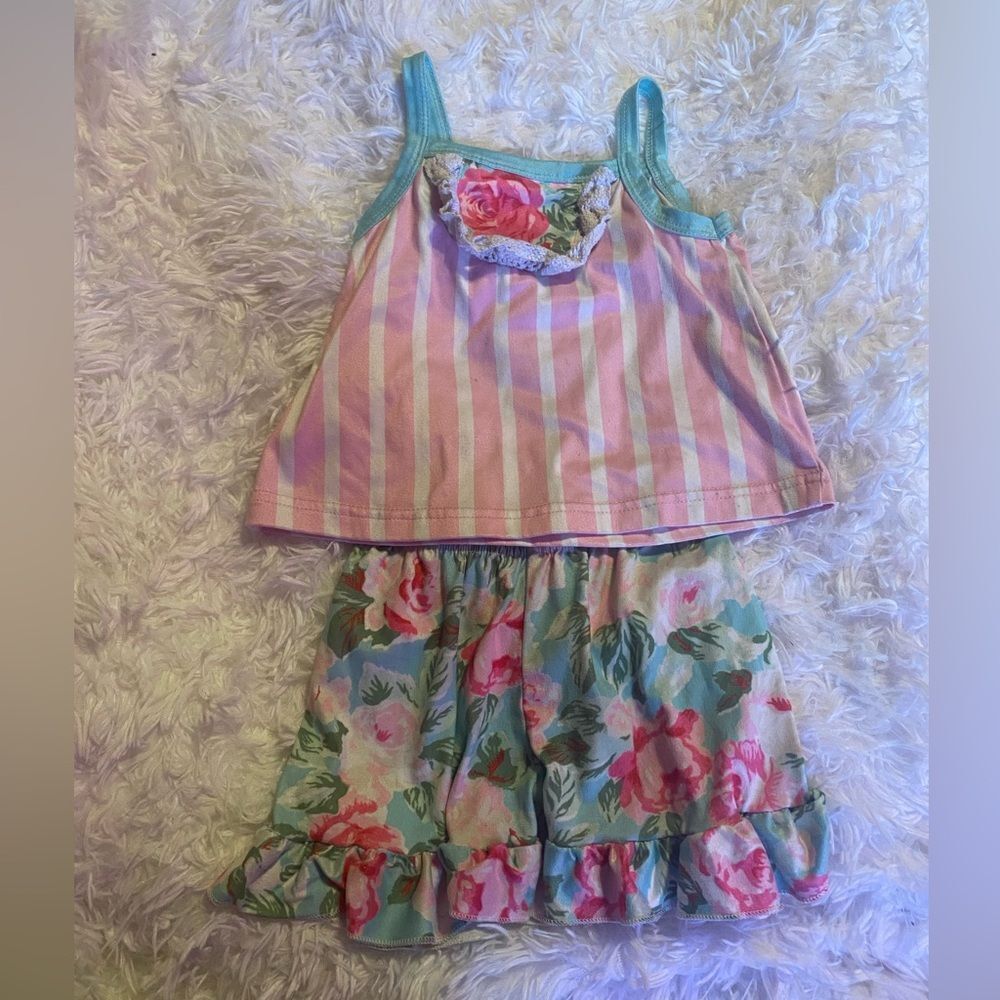 XS Baby Girl Boutique Shorts & Tank Set